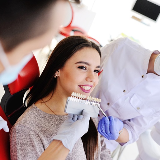 Patient smiling during dental consultation