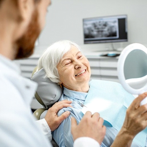 Woman admiring her smile