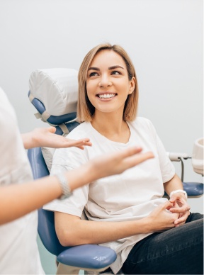 Smiling woman in dental chair