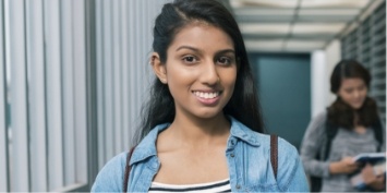 Young woman with properly aligned smile