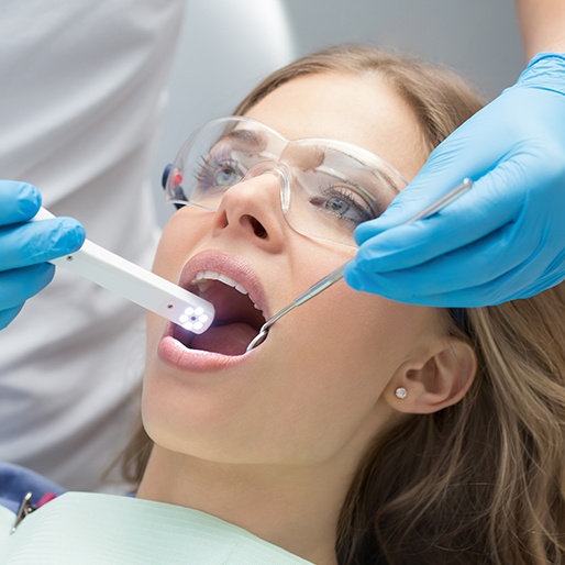 Dentist capturing intraoral images